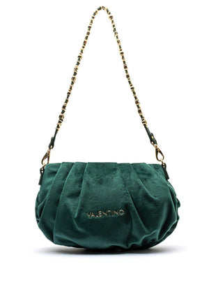 Valentino Elita Folded Velvet Baguette Shoulder Bag, Green