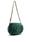 Valentino Elita Folded Velvet Baguette Shoulder Bag, Green
