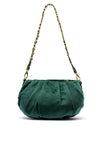 Valentino Elita Folded Velvet Baguette Shoulder Bag, Green