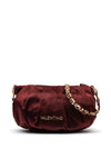 Valentino Elita Folded Velvet Baguette Shoulder Bag, Wine
