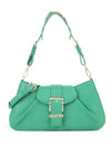 Valentino Cassandra Buckle Gathered Shoulder Bag, Green