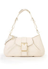 Valentino Cassandra Buckle Gathered Shoulder Bag, Cream