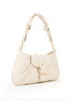 Valentino Cassandra Buckle Gathered Shoulder Bag, Cream