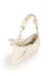 Valentino Cassandra Buckle Gathered Shoulder Bag, Cream