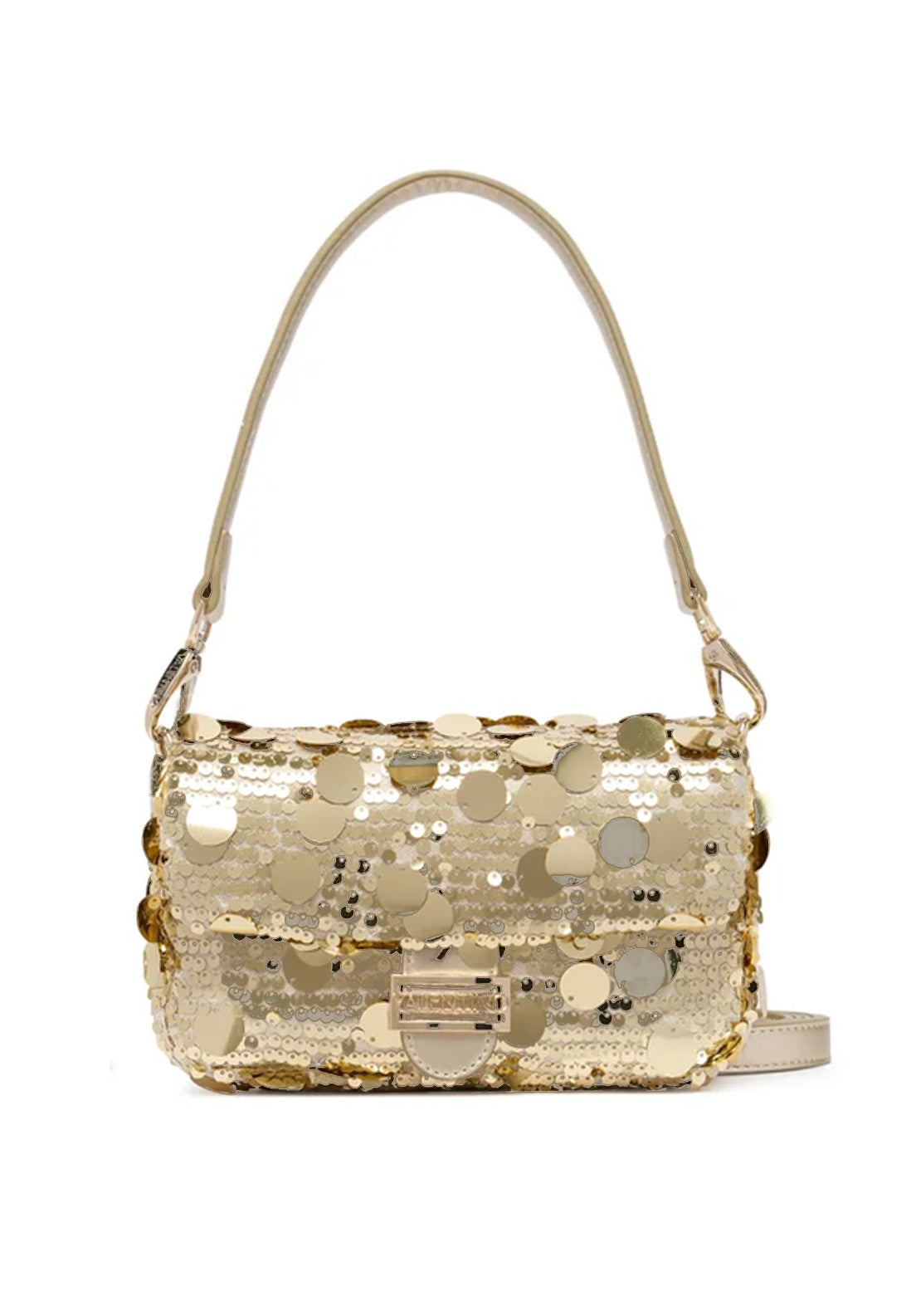 Valentino Sleet Sequin Shoulder Bag, Gold