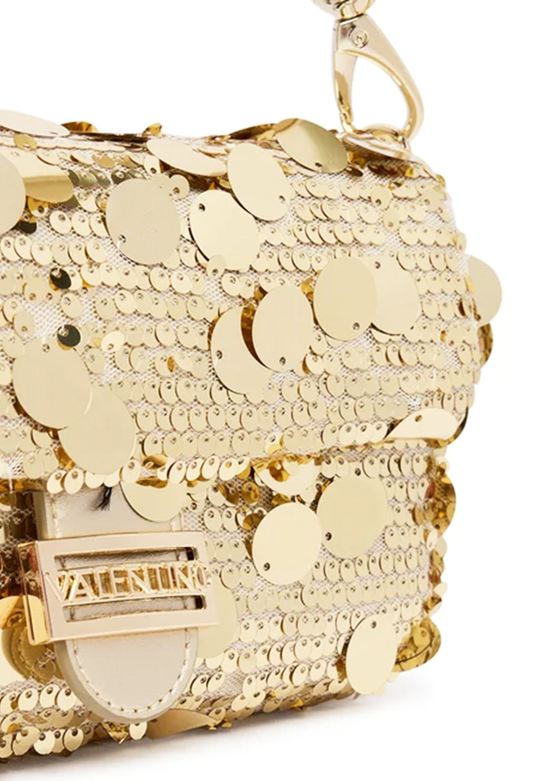 Valentino Sleet Sequin Shoulder Bag, Gold