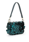 Valentino Sleet Sequin Shoulder Bag, Petrol Blue