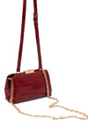 Valentino Glace Small Clutch Bag, Deep Red