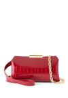 Valentino Glace Mini Clutch Bag, Deep Red
