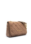 Valentino Ocarina Medium Quilted Suede Crossbody Bag, Taupe