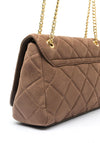 Valentino Ocarina Medium Quilted Suede Crossbody Bag, Taupe