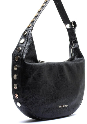 Valentino Glam Studded Large Shoulder Bag, Black