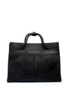 Valentino Alexia Faux Fur Detail Satchel Bag, Black