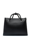 Valentino Alexia Faux Fur Detail Satchel Bag, Black