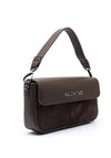 Valentino Alexia Faux Fur Detail Shoulder Bag, Brown