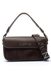 Valentino Alexia Faux Fur Detail Shoulder Bag, Brown