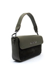 Valentino Alexia Faux Fur Detail Shoulder Bag, Dark Green