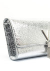 Valentino Divina Reptile Print Clutch Bag, Silver