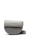 Valentino Bigs Saddle Flapover Studded Crossbody Bag, Grey