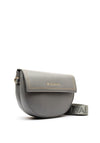 Valentino Bigs Saddle Flapover Studded Crossbody Bag, Grey