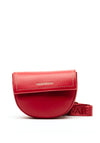 Valentino Bigs Saddle Flapover Studded Crossbody Bag, Red