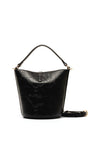 Valentino Logo Embossed Bucket Bag, Black