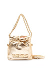 Valentino Pacha Ruched Grab Bag, Gold