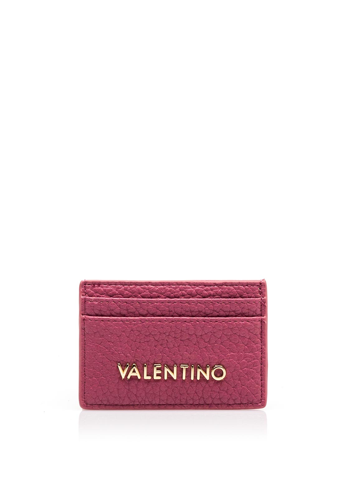 Valentino Blossom Re Pebbled Card Holder, Pink