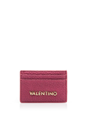 Valentino Blossom Re Pebbled Card Holder, Pink