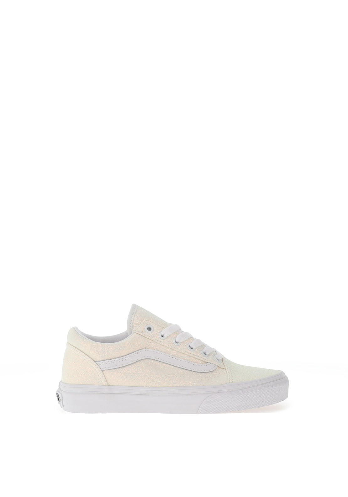 Vans Older Girls Old Skool Trainers, Glitter White