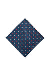 One Varones Crab Print Pocket Square, Navy