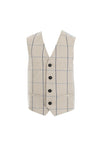 One Varones Boys 1010023R Check Waistcoat, Beige