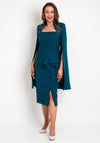 Veni Infantino Sequin Embellished Cape Sleeve Midi Dress, Teal