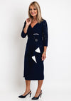 Veni Infantino Embellished Sleeve Midi Dress, Navy & Ivory