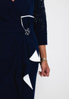 Veni Infantino Embellished Sleeve Midi Dress, Navy & Ivory