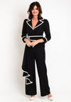Veni Infantino Contrast Trim Wide Leg Jumpsuit, Black