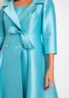 Veni Infantino Fitted Dress & High Low Coat Set, Aquamarine