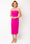 Veni Infantino Midi Dress And Feathered Cape, Pink
