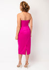 Veni Infantino Midi Dress And Feathered Cape, Pink