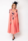 Veni Infantino Embroidered Cape Sleeve Dress, Coral