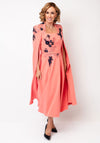 Veni Infantino Embroidered Cape Sleeve Dress, Coral