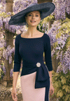 Veni Infantino Bow Detail Fit and Flare Dress, Navy and Pink