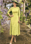 Veni Infantino Lace Cape Skirt Dress, Lime Green