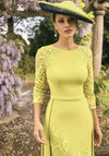 Veni Infantino Lace Cape Skirt Dress, Lime Green