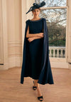 Veni Infantino Embellished Neck Cape Detail Dress, Navy