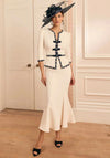 Veni Infantino Bow Detail Fishtail Dress, Cream and Navy