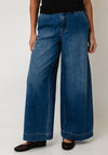Vero Moda Annet Cotton Mid Waist Wide Jeans, Blue