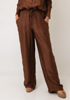 Vero Moda Toma High Waisted Straight Trousers, Brown
