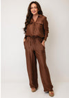 Vero Moda Toma High Waisted Straight Trousers, Brown