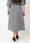 Vero Moda Zina Gingham Denim Midi Skirt, Black and White